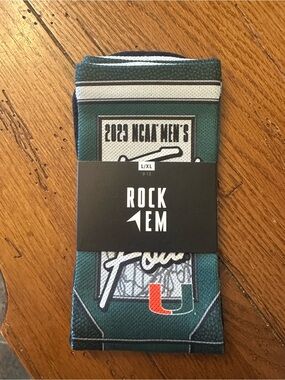 University of Miami Final Four Rock 'Em Green & White NCAA Men's Socks